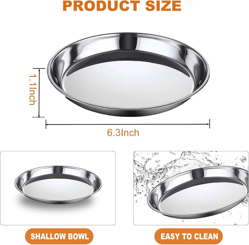 Summark Stainless Steel Raised Cat Food Bowl for 2 Bowls, 6.3-Inch Replaceable Cat Bowl, Pack of 2 - Image 2
